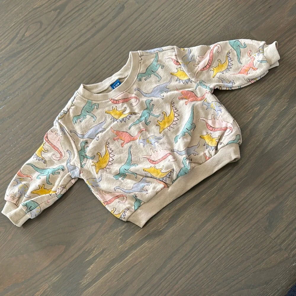 Old Navy Dino French Terry Pullover Sweatshirt | 6-12 M